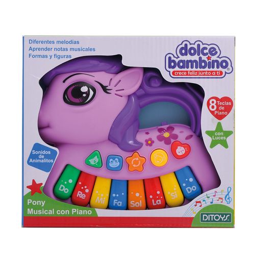 Dolce Bambino Piano Musical Unicornio Violeta con Luces y Sonidos