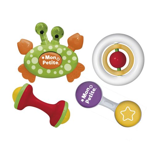 Mon Petite Tiernos Sonajeros Set x4 con Actividades Cangrejo Verde