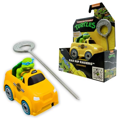 Tortugas Ninja Rad Rip Racers Auto con Figura y Lanzador Leonardo