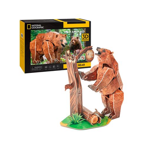 Rompecabezas 3D Nv Intermedio 88 Piezas Oso Pardo Cubic Fun