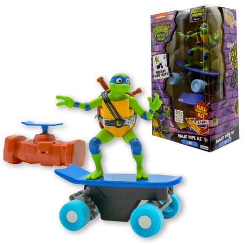 Tortugas Ninja Half Pipe Skaters con Figura a Radio Control Leonardo