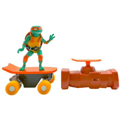 Tortugas Ninja Half Pipe Skaters con Figura a Radio Control Michelangelo