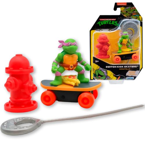Tortugas Ninja Switch Kick Skaters Figura con Accesorios y Lanzador Donatello