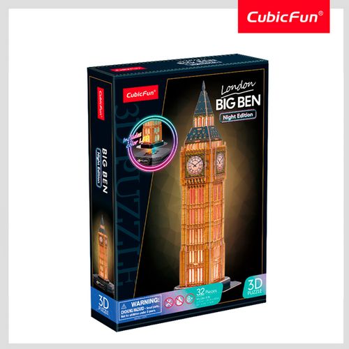Rompecabezas Puzzle 3d Big Ben Londres Luz Led 32 Piezas