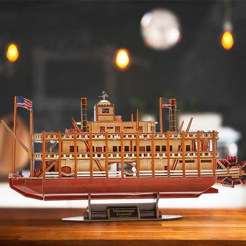 Rompecabezas 3D Buque de Vapor Mississippi 142 Piezas