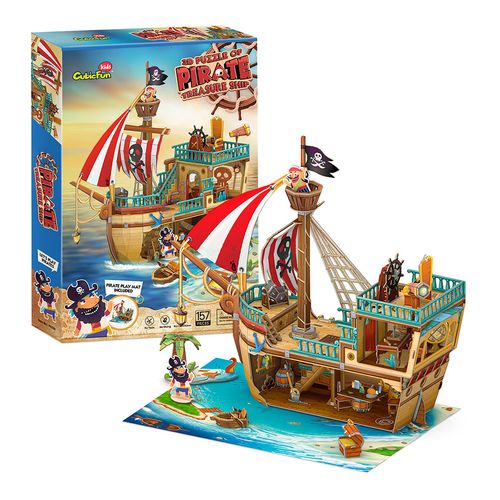 Rompecabezas 3D Kids: El Barco Pirata 157 Piezas