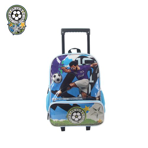 Mochila con Carro 16 Pulgadas Fútbol Celeste 10