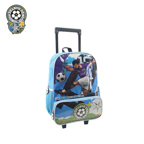 Mochila con Carro 16 Pulgadas Fútbol Celeste 10