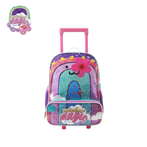 Mochila con Carro 16 Pulgadas Rainbow Magic Violeta