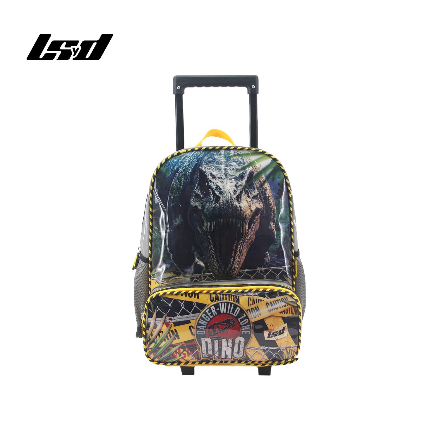 Mochila con Carro 16 Pulgadas Dino Danger Gris