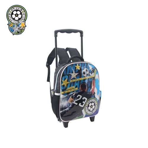 Mochila con Carro 12 Pulgadas Fútbol Negra Arquero 23