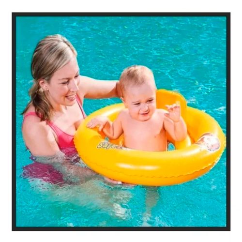 Asiento Doble Anillo Inflable Bebe 1 a 2 Años 70 Cm Swim Safe