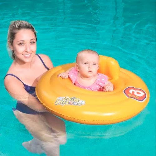 Asiento Triple Anillo Inflable Bebe 0 a 1 año  70 Cm Swim Safe