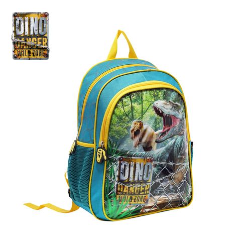 Mochila Espalda 14 Pulgadas Dino Danger Celeste