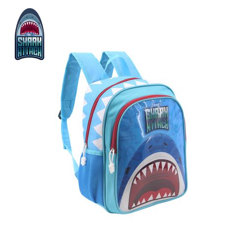 Mochila Espalda 14 Pulgadas Shark Attack Tiburón Celeste