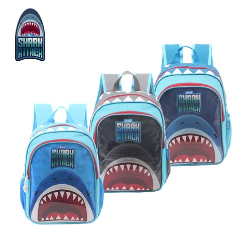 Mochila Espalda 14 Pulgadas Shark Attack Tiburón Azul