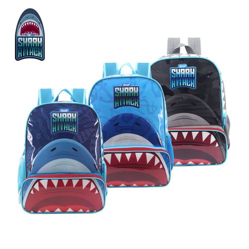 Mochila Espalda 16 Pulgadas Shark Attack Tiburón Azul