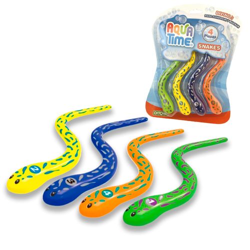 Aqua Time Balls x4 Figuras de Buceo con Forma de Serpientes