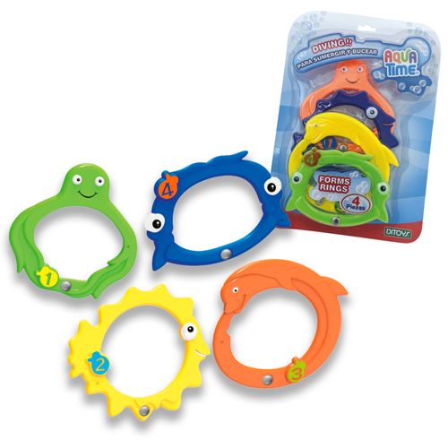 Aqua Time Forms Rings x4 Anillos de Buceo con Formas de Animales