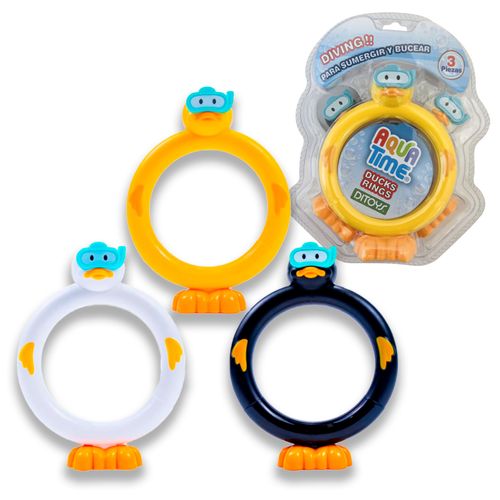 Aqua Time Ducks Rings x3 Anillos de Buceo con Forma de Pato