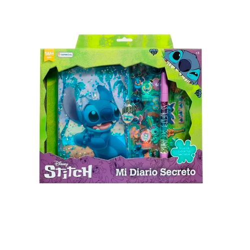 Mi Diario Secreto Disney De Stitch Con Glitter + Candado