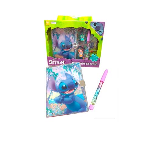 Mi Diario Secreto Disney De Stitch Con Glitter + Candado