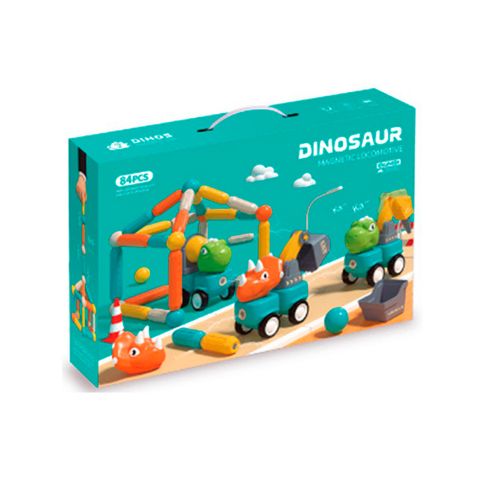 Magnetic Bloques Magnéticos Dinosaurios 84 Piezas