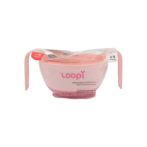 Bowl Porta Cereal Para Snack Antivuelco Rosa Loopi
