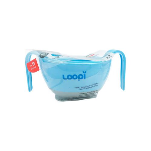 Bowl Porta Cereal Para Snack Antivuelco Azul Loopi