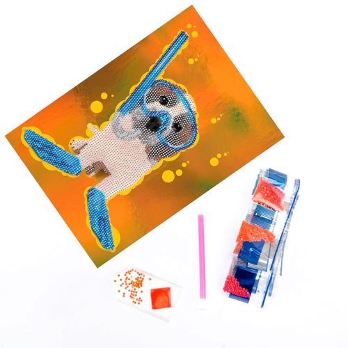 Diamantiny Level Up Cuadros Decorativos con Gemas 3D Perro Submarino