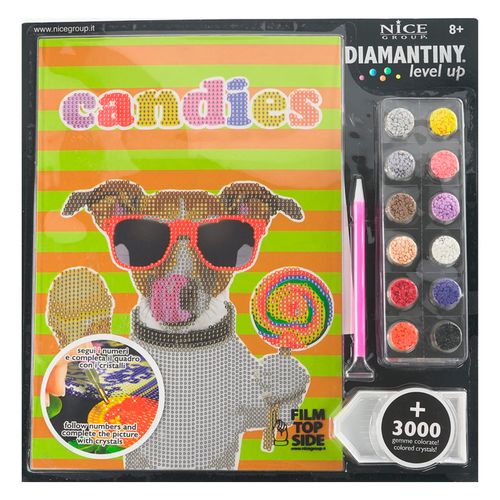 Diamantiny Level Up Cuadros Decorativos con Gemas 3D Candy Perro