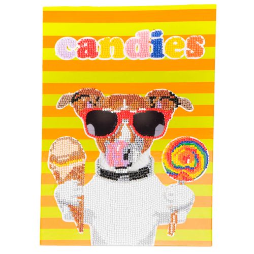 Diamantiny Level Up Cuadros Decorativos con Gemas 3D Candy Perro