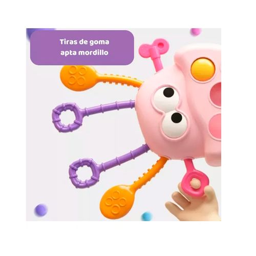 Sonajero Mordillo Pulpito Para Bebé Rosa