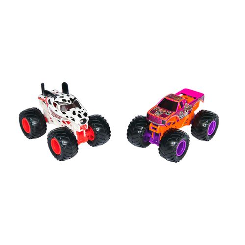Monster Jam Pack 2 Autos De Metal 1:64 Monster Mutt Dalmatian VS Calavera