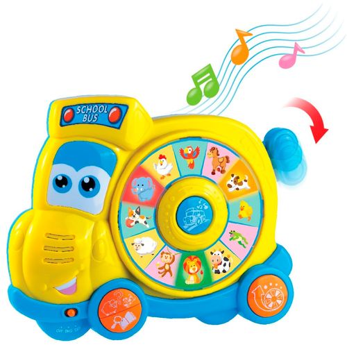 Happy Kids Gira y Aprende Autobús Escolar Interactivo con Luces y Sonidos
