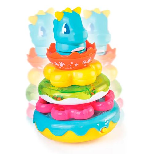 Happy Kids Dinosaurio Tambaleante con Anillos Apilables con Sonidos