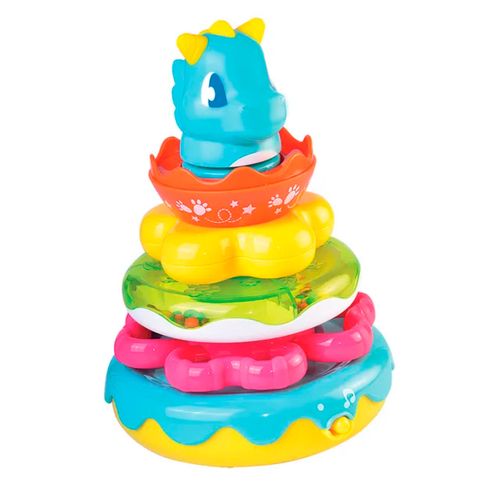 Happy Kids Dinosaurio Tambaleante con Anillos Apilables con Sonidos