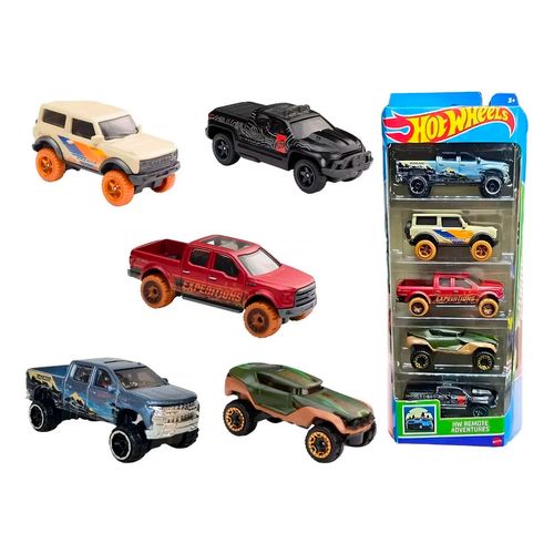 Hot Wheels Autos X 5 Unidades Remote Adventure