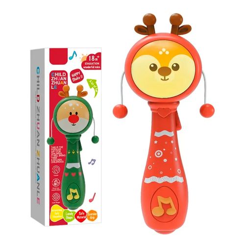 Maraca Interactiva con Mordillo, Luces y Sonido Rojo