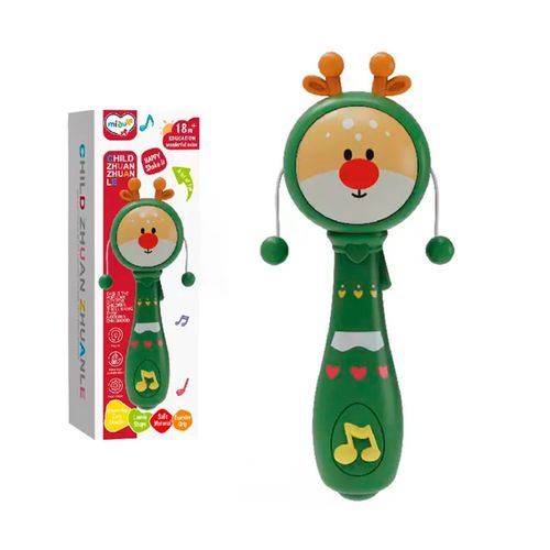 Maraca Interactiva con Mordillo, Luces y Sonido Verde
