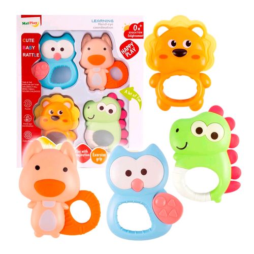 Set x4 Sonajeros de Animalitos con Mordillo