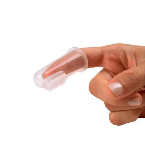 Cepillo Dedal De Silicona Con Estuche Loopi Blanco