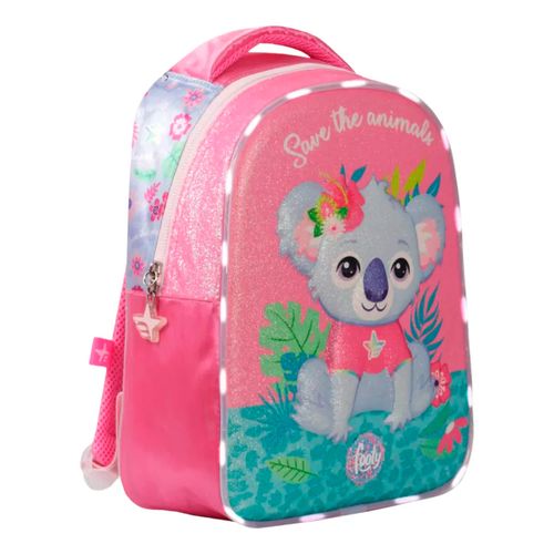 Mochila Footy Espalda 13 Luz Led Koala Rosa