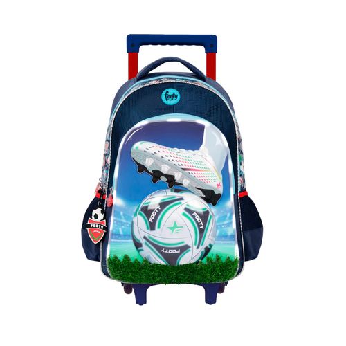 Mochila Carrito 18 Footy Champions League Luz Led Color Azul