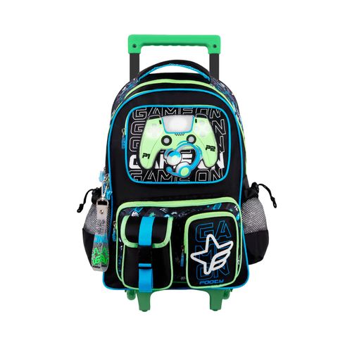 Mochila Carrito 18 Footy Game On Con Luz Led Color Negro
