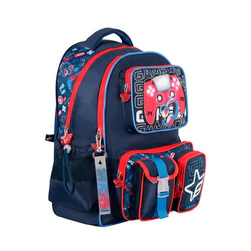 Mochila Espalda 18 Footy Game On Con Luz Led Color Azul