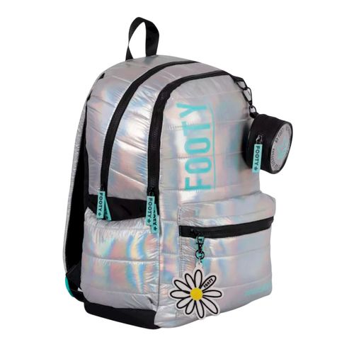 Mochila Espalda 18 Footy Big Kids Margarita Color Plata
