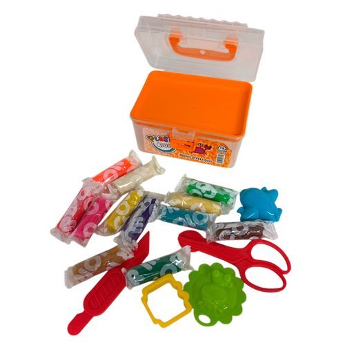 Masas Para Modelar Plastikids Valijita Con Accesorios Naranja