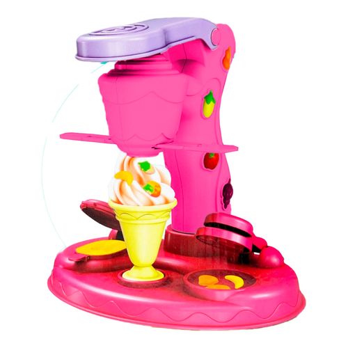 Set De Masas Plastikids Máquina De Helados con Accesorios Rosa
