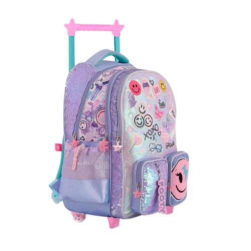 Mochila Carrito 18 Footy Happy Smile Color Plata